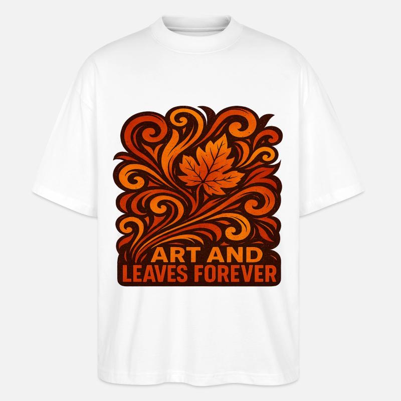 Abstract Autumn Herbst Herbstlich - Stanley/Stella Oversized Unisex Organic T-shirt Blaster 2.0 - white