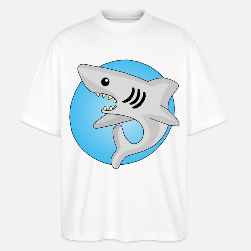 Manga shark - Stanley/Stella Oversized Unisex Organic T-shirt Blaster 2.0 - white
