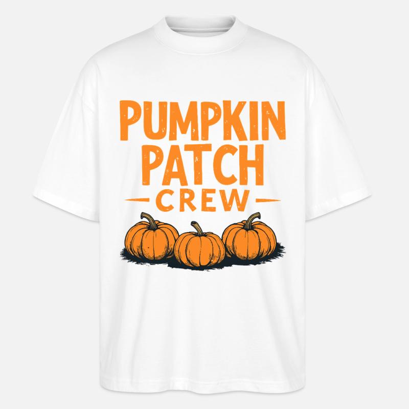 Pumpkin Patch Crew - Dicton de citrouille - T-shirt bio Blaster 2.0 coupe oversize Stanley/Stella Unisexe - blanc