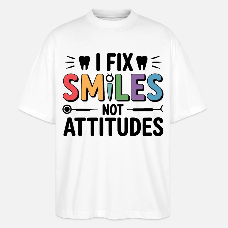 Zahntechniker Brückenkunst - Stanley/Stella Oversized Unisex Bio T-Shirt Blaster 2.0 - Weiß