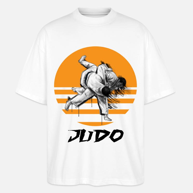 Judo-Kampfkunst Motiv mit Dynamik - Stanley/Stella Oversized Unisex Bio T-Shirt Blaster 2.0 - Weiß
