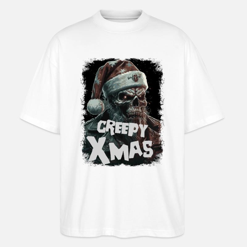 Zombie mit Weihnachtsmütze - Stanley/Stella Oversized Unisex Bio T-Shirt Blaster 2.0 - Weiß