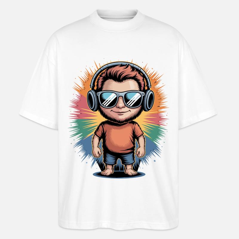 Regenbogen Beats Avatar - Stanley/Stella Oversized Unisex Bio T-Shirt Blaster 2.0 - Weiß