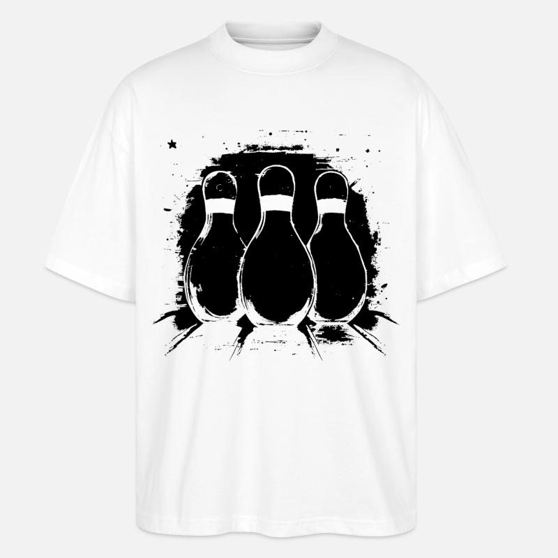 Graphiques de bowling - T-shirt bio Blaster 2.0 coupe oversize Stanley/Stella Unisexe - blanc