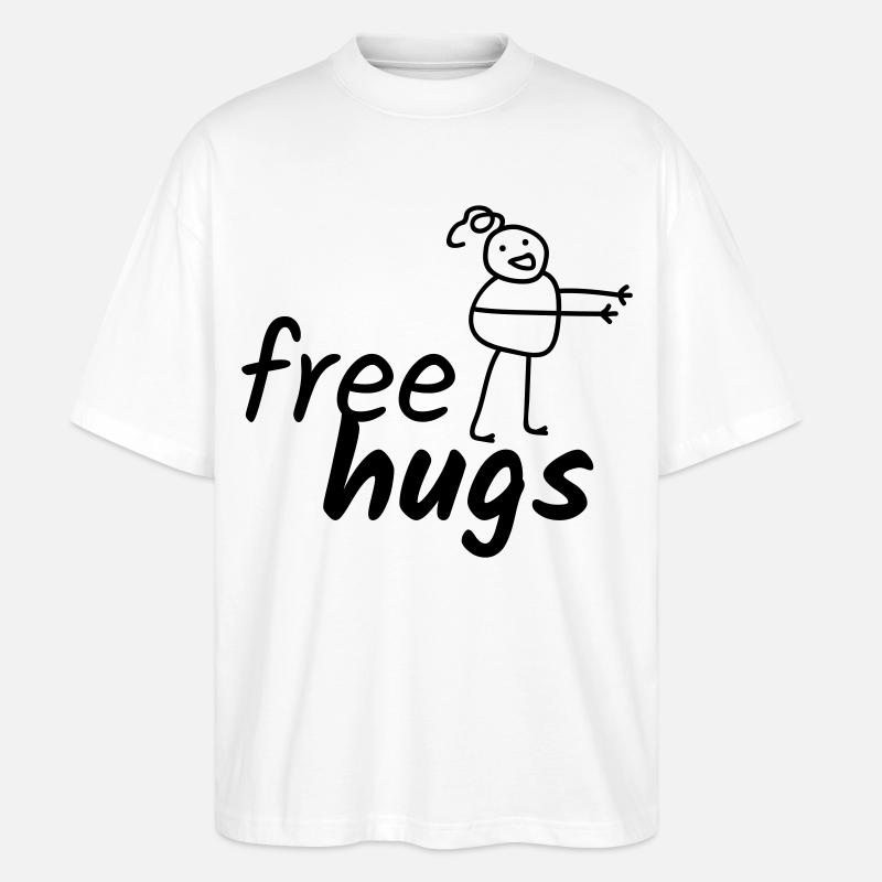 Free Hugs - Stanley/Stella Oversized Unisex Bio T-Shirt Blaster 2.0 - Weiß
