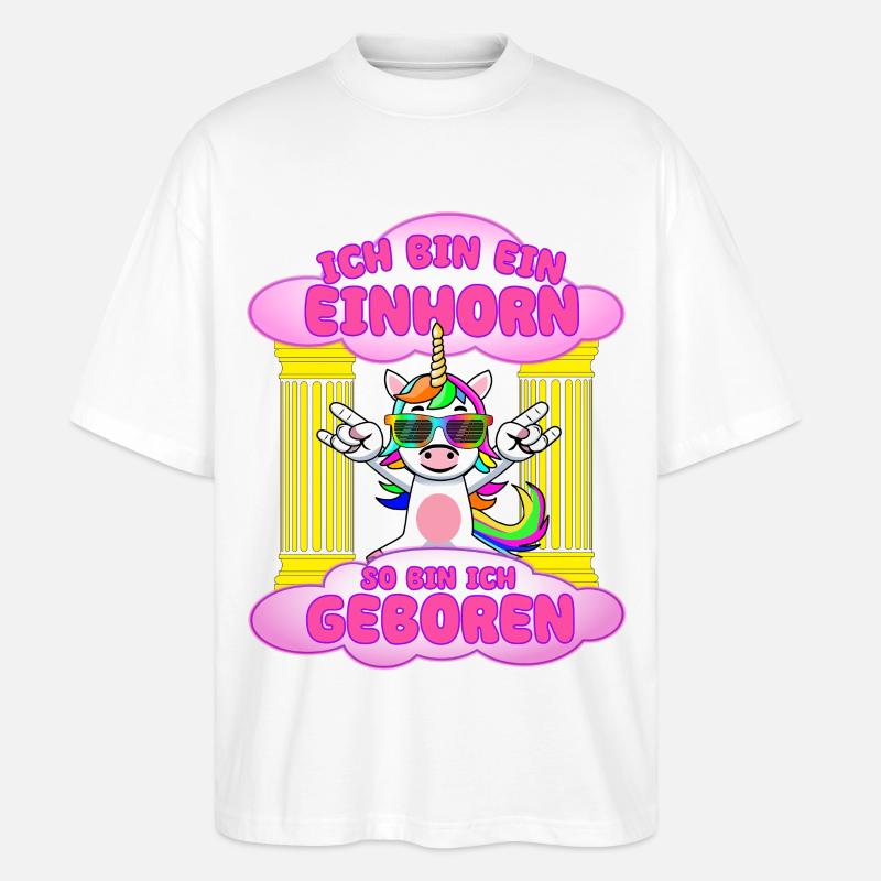 Ich bin Einhorn Geboren - Stanley/Stella Oversized Unisex Bio T-Shirt Blaster 2.0 - Weiß