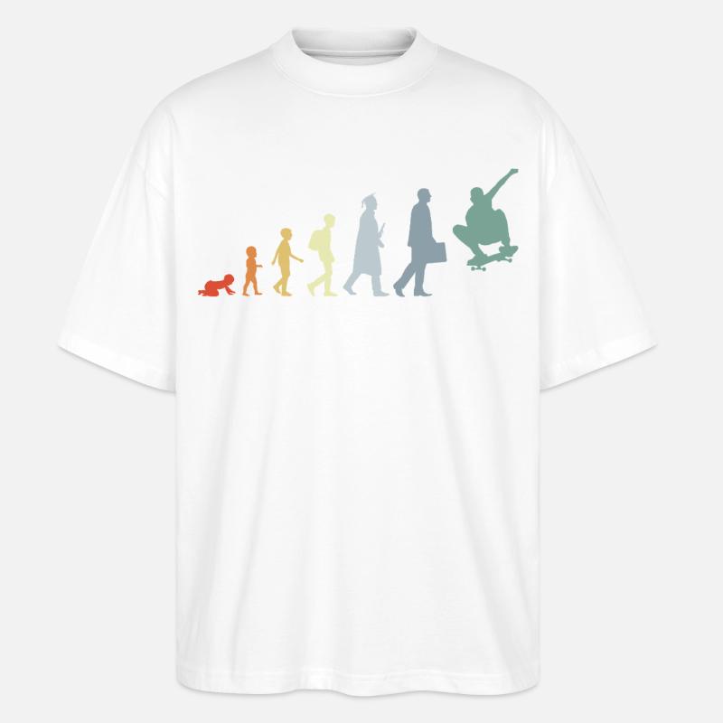 Skateboarder Evolution - Stanley/Stella Oversized Unisex Bio T-Shirt Blaster 2.0 - Weiß