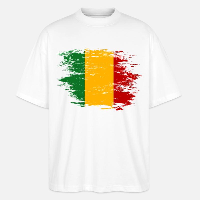 Drapeau du Mali utilisé - T-shirt bio Blaster 2.0 coupe oversize Stanley/Stella Unisexe - blanc