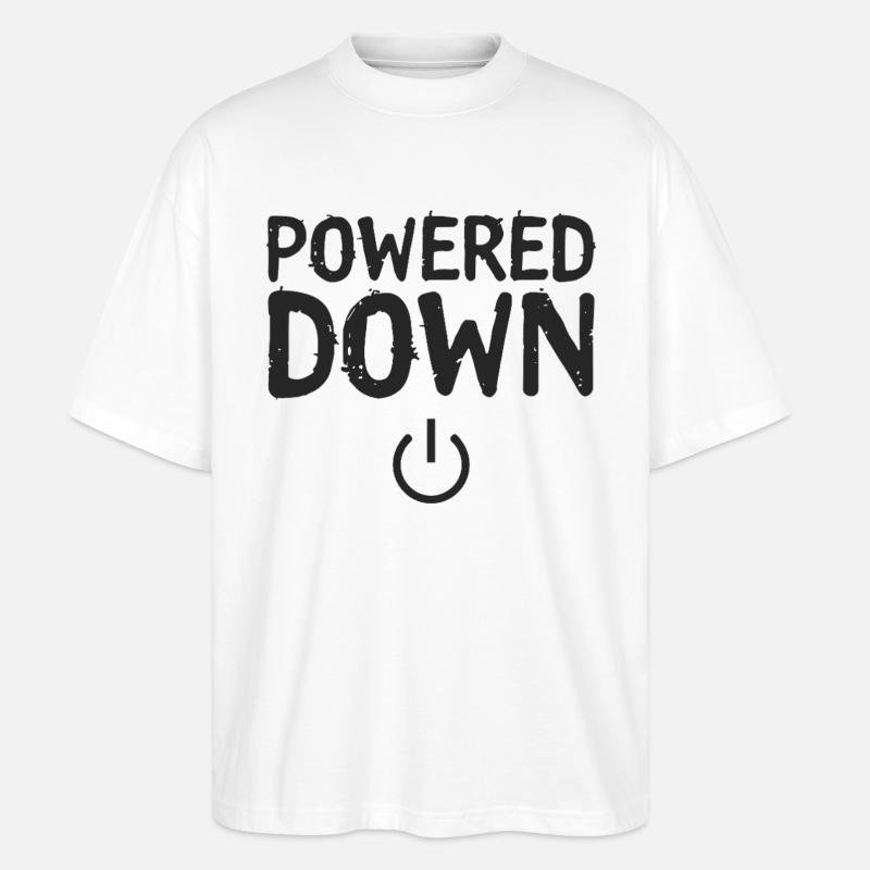 Powered Down Energie Status Ausgeschaltet - Stanley/Stella Oversized Unisex Bio T-Shirt Blaster 2.0 - Weiß