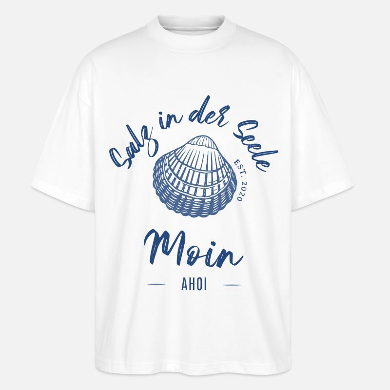 Le sel dans l’âme | Maritmes Design - T-shirt bio Blaster 2.0 coupe oversize Stanley/Stella Unisexe - blanc