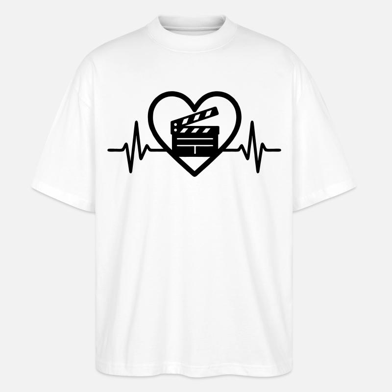 Kino Herz Filmklappe - Stanley/Stella Oversized Unisex Bio T-Shirt Blaster 2.0 - Weiß