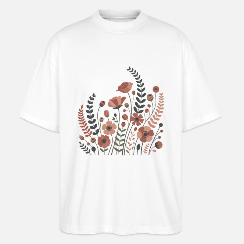 Boho Blumen – Blühende Harmonie - Stanley/Stella Oversized Unisex Bio T-Shirt Blaster 2.0 - Weiß