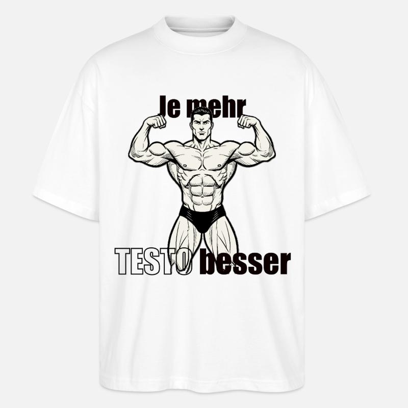 Muscle Hero Power Pose Conception d’impression - T-shirt bio Blaster 2.0 coupe oversize Stanley/Stella Unisexe - blanc