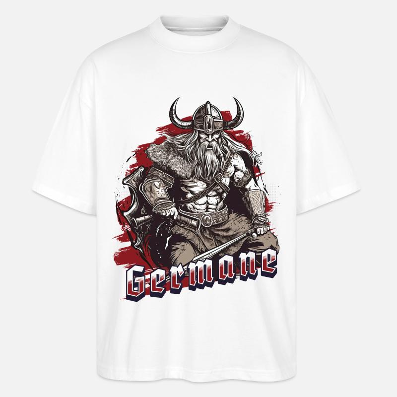 Nordischer Krieger mit Axt Germane - Stanley/Stella Oversized Unisex Bio T-Shirt Blaster 2.0 - Weiß