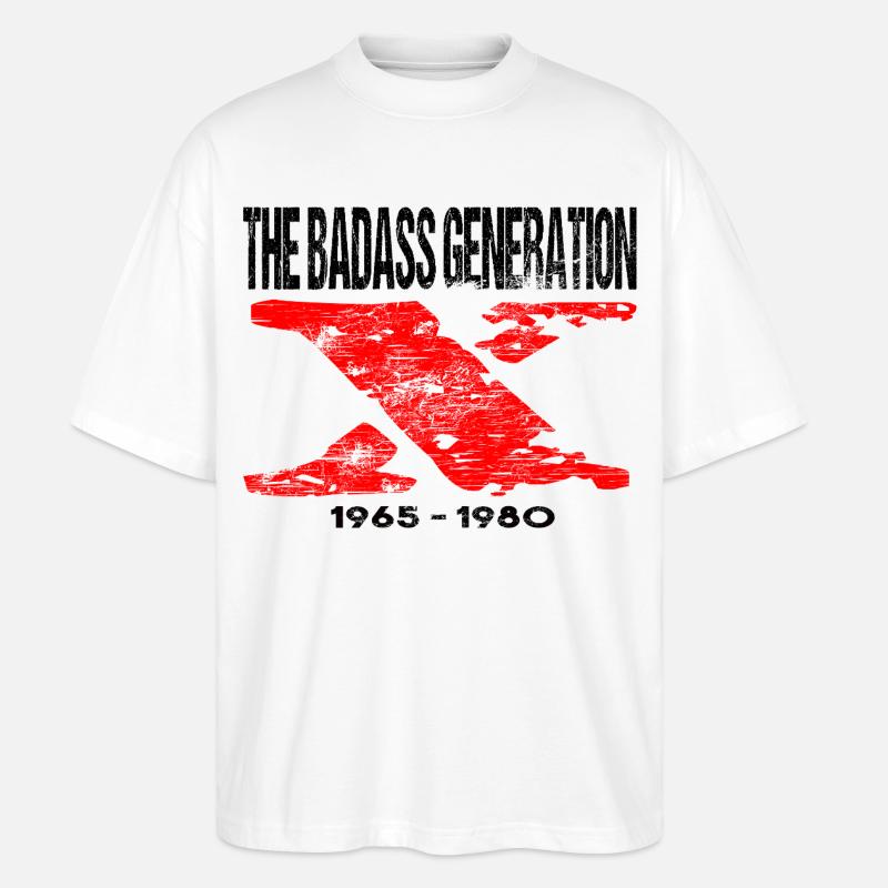 Génération X 1965 1980 Rétro - T-shirt bio Blaster 2.0 coupe oversize Stanley/Stella Unisexe - blanc