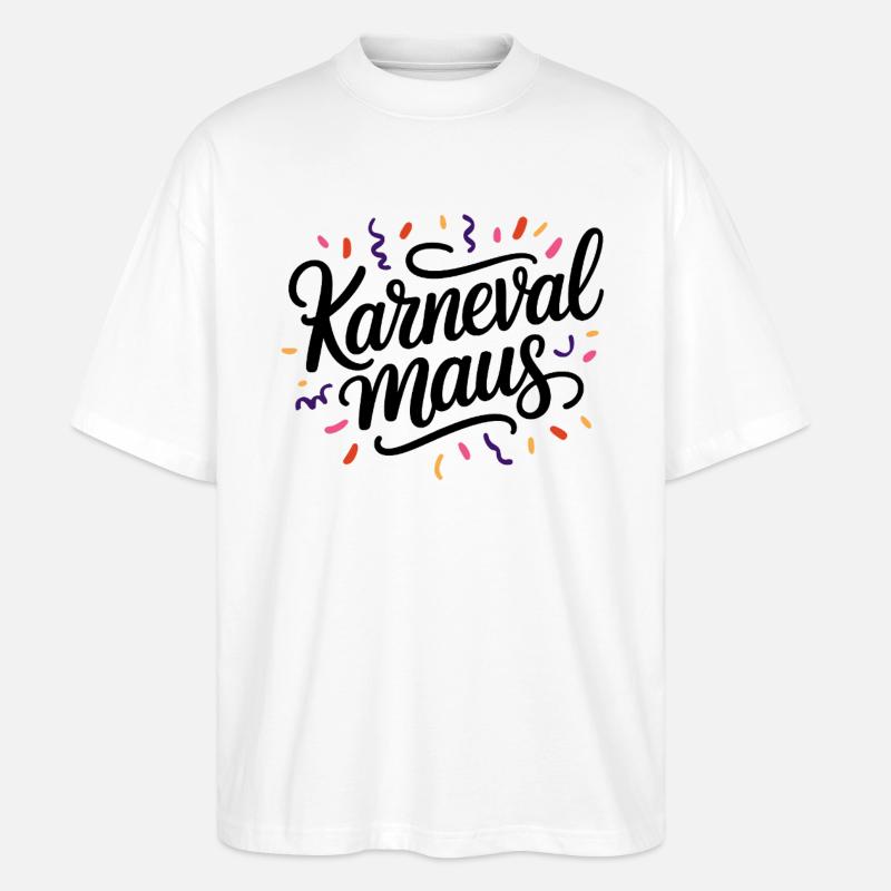Karnevalmaus Konfetti Kostüm Karneval - Stanley/Stella Oversized Unisex Bio T-Shirt Blaster 2.0 - Weiß