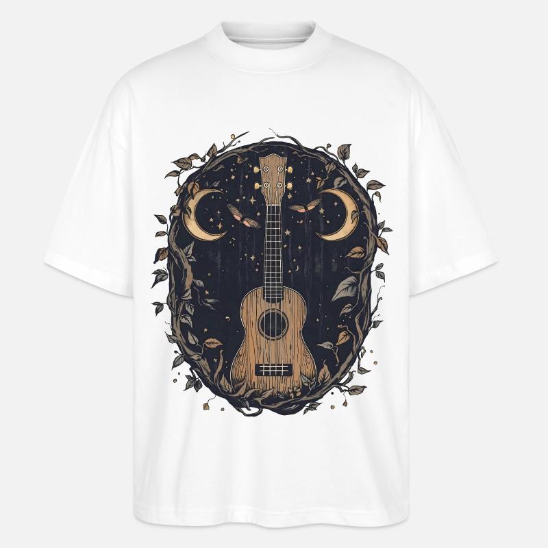 Gothic Uke with  Moon Moth - Stanley/Stella Oversized Unisex Bio T-Shirt Blaster 2.0 - Weiß