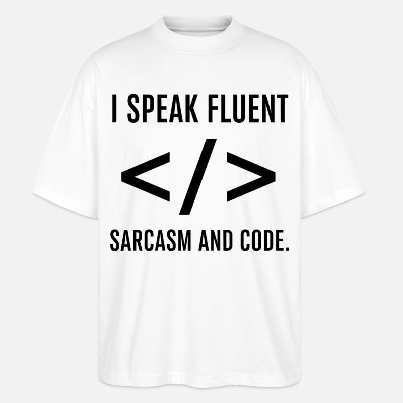 Je parle couramment le code - T-shirt bio Blaster 2.0 coupe oversize Stanley/Stella Unisexe - blanc