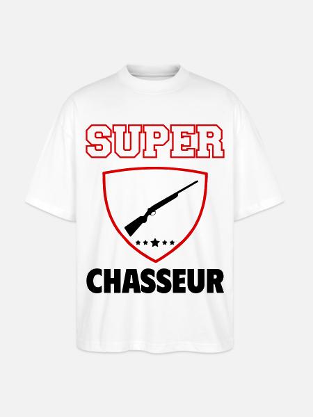 Super Hunter, Father's Day, Christmas - Stanley/Stella Oversized Unisex Organic T-shirt Blaster 2.0 - white