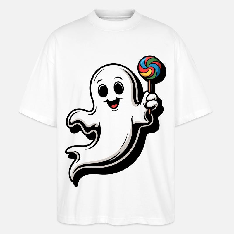 Fröhlicher Geist mit Lollipop - Stanley/Stella Oversized Unisex Bio T-Shirt Blaster 2.0 - Weiß