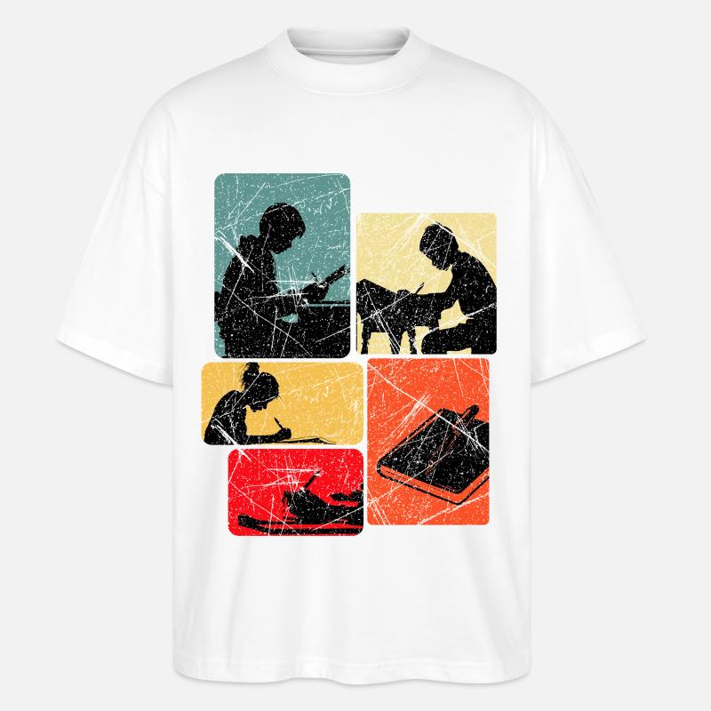 Writer Author Writer Writing Gift - Stanley/Stella Oversized Unisex Organic T-shirt Blaster 2.0 - white