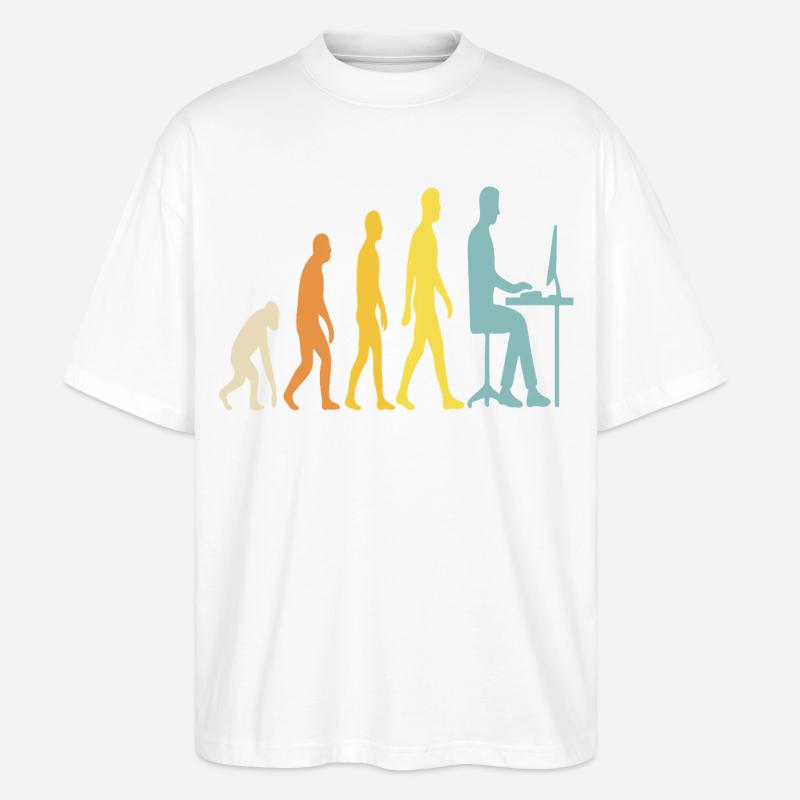 Tech Evolution at the Desk - Stanley/Stella Oversized Unisex Organic T-shirt Blaster 2.0 - white