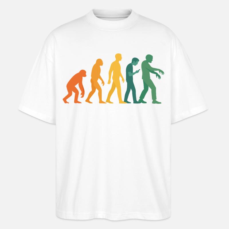 Evolution Silhouette Farbverlauf - Stanley/Stella Oversized Unisex Bio T-Shirt Blaster 2.0 - Weiß