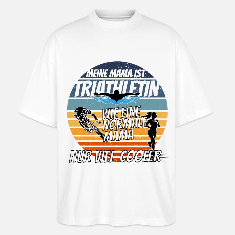 Ma mère est une triathlète - comme c’est cool - T-shirt bio Blaster 2.0 coupe oversize Stanley/Stella Unisexe - blanc