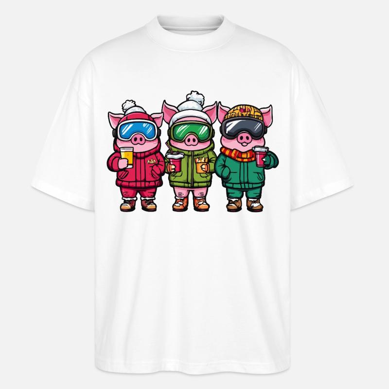 Ski Team Ferkel - Stanley/Stella Oversized Unisex Bio T-Shirt Blaster 2.0 - Weiß