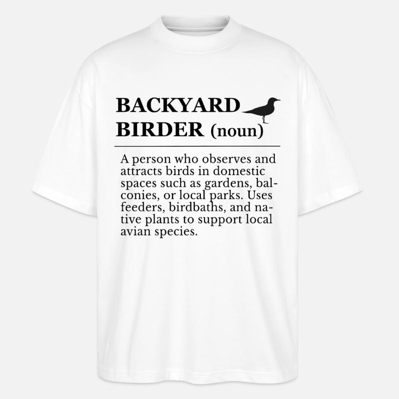 Vogelbeobachtung im Garten - Stanley/Stella Oversized Unisex Bio T-Shirt Blaster 2.0 - Weiß