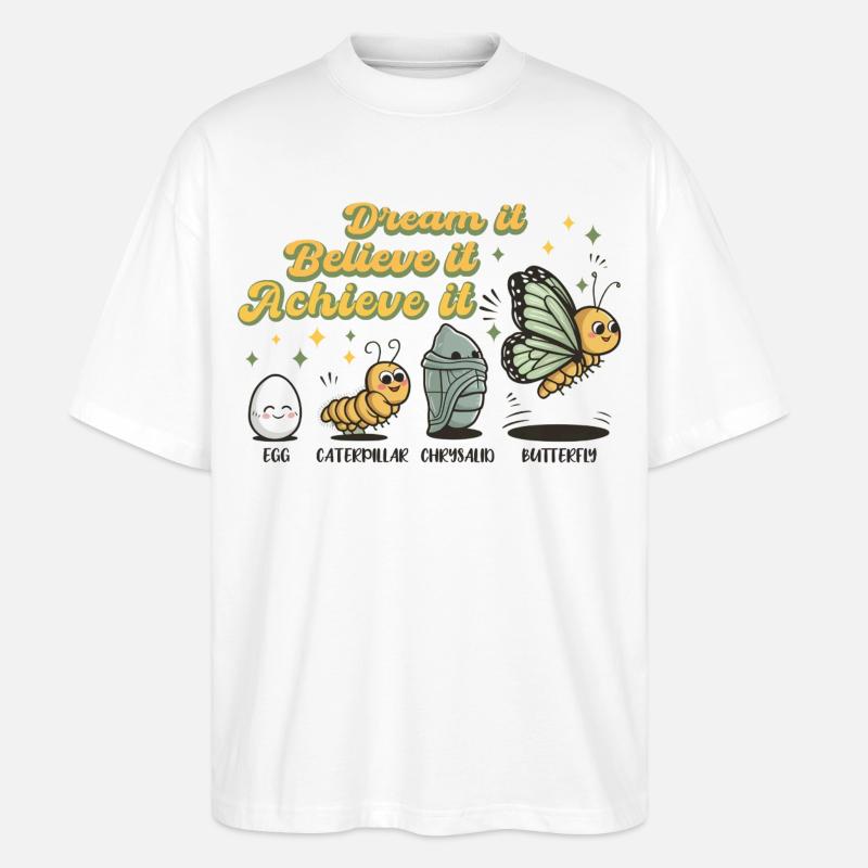 Chenille Papillon Ecole Evolution Cadeau - T-shirt bio Blaster 2.0 coupe oversize Stanley/Stella Unisexe - blanc