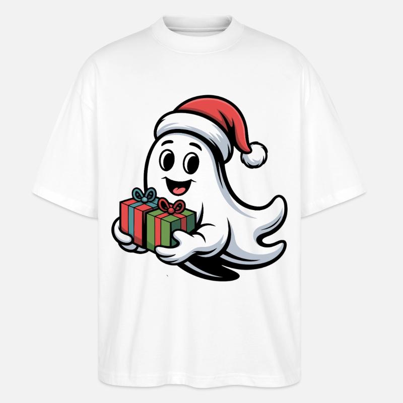 Weihnachtsgeist mit Geschenken - Stanley/Stella Oversized Unisex Bio T-Shirt Blaster 2.0 - Weiß