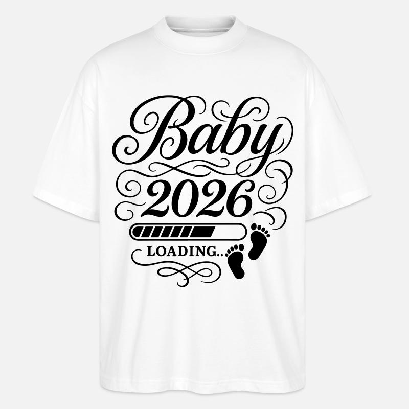 Baby 2026 Loading - Stanley/Stella Oversized Unisex Bio T-Shirt Blaster 2.0 - Weiß