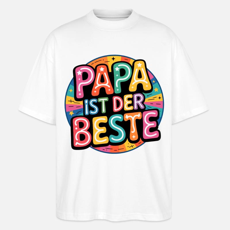 DAD IS THE BEST - Stanley/Stella Oversized Unisex Organic T-shirt Blaster 2.0 - white