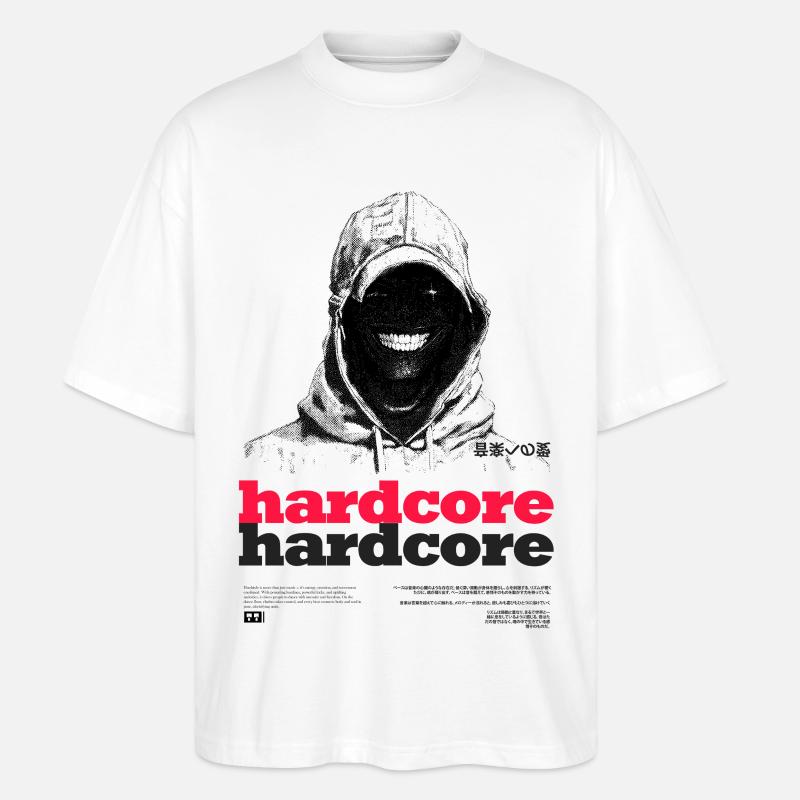 Hardcore Text - Stanley/Stella Oversized Unisex Organic T-shirt Blaster 2.0 - white
