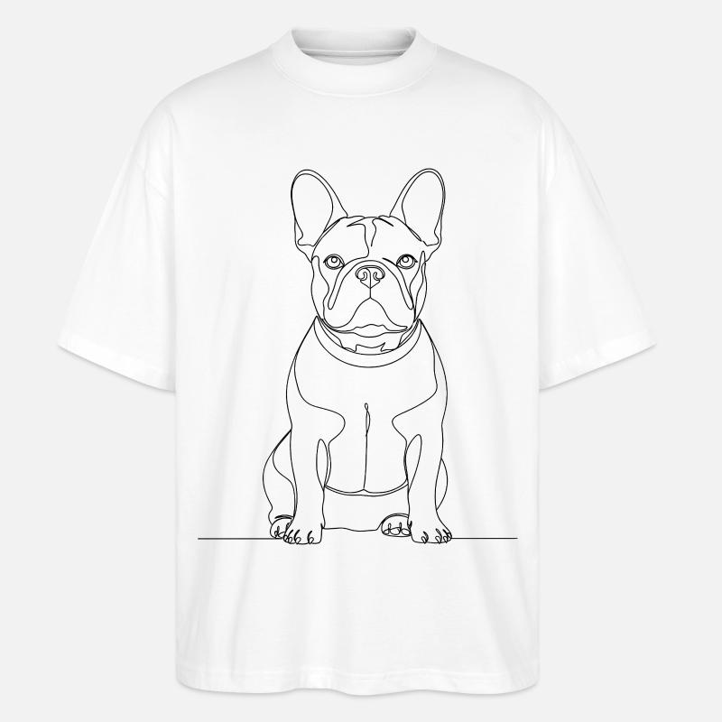Frenchie Süßes Geschenk Lustig Hund Mama - Stanley/Stella Oversized Unisex Bio T-Shirt Blaster 2.0 - Weiß