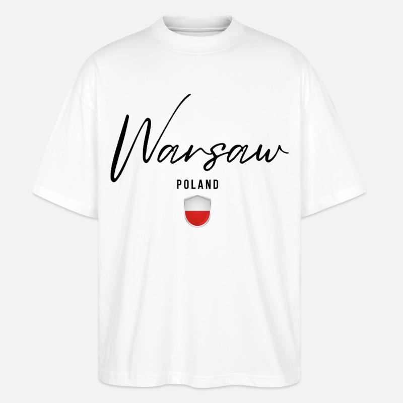 Conception élégante Varsovie, Varsovie Pologne - T-shirt bio Blaster 2.0 coupe oversize Stanley/Stella Unisexe - blanc