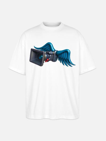 ANGELIC CAM - sound & vision - Stanley/Stella Oversized Unisex Organic T-shirt Blaster 2.0 - white