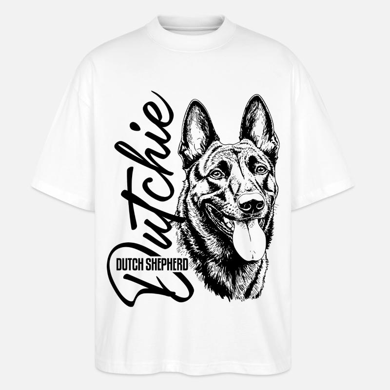 Dutchie - Holländischer Schäferhund - Stanley/Stella Oversized Unisex Bio T-Shirt Blaster 2.0 - Weiß