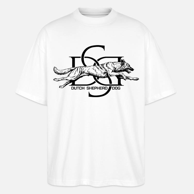 Dutchie - Holländischer Schäferhund - Stanley/Stella Oversized Unisex Bio T-Shirt Blaster 2.0 - Weiß