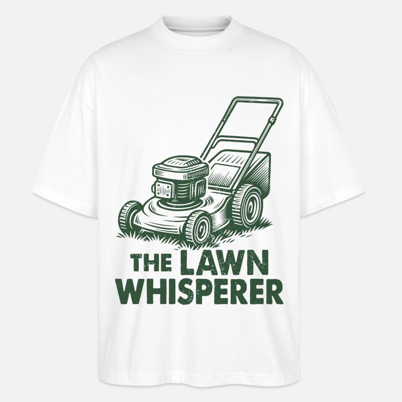 The Lawn Whisperer - Stanley/Stella Oversized Unisex Bio T-Shirt Blaster 2.0 - Weiß