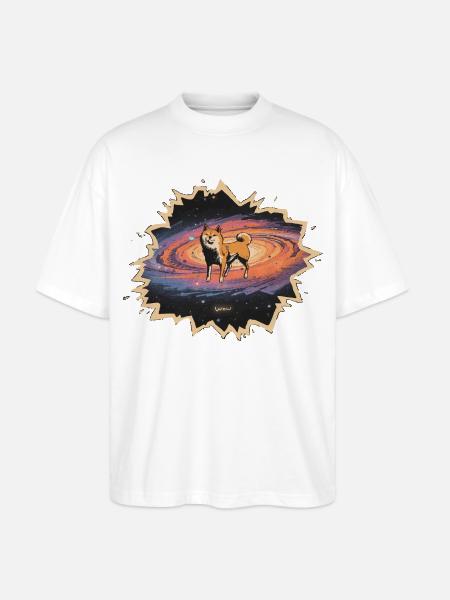 Shiba Kosmos Wow - Stanley/Stella Oversized Unisex Organic T-shirt Blaster 2.0 - white