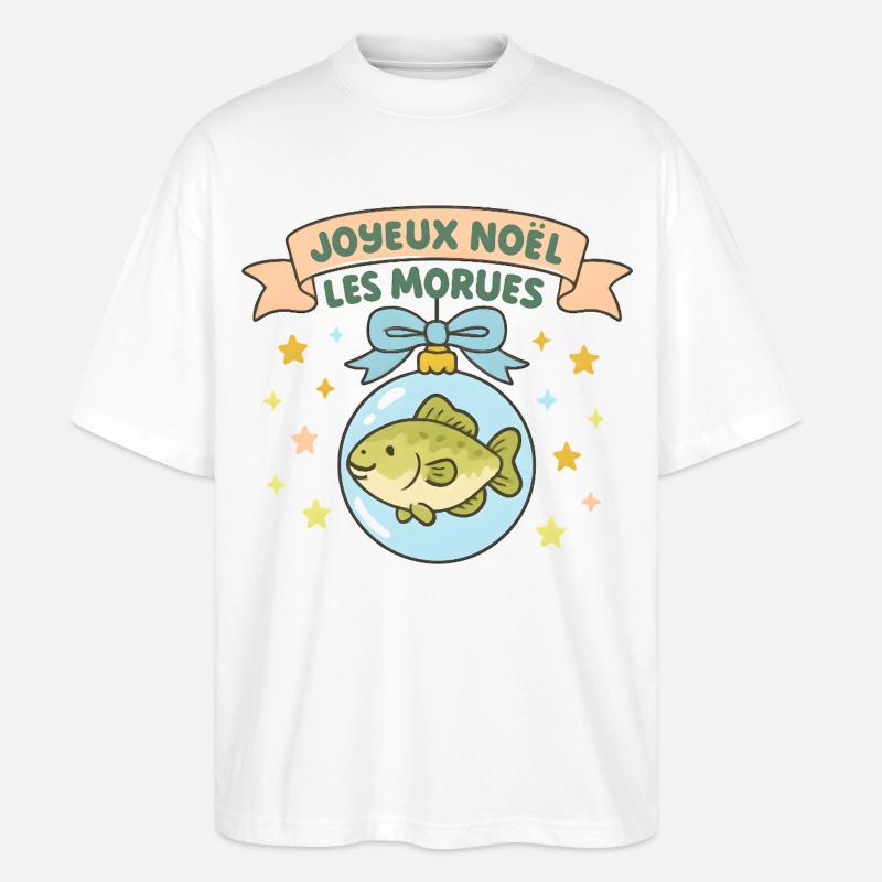 Noël Morues dans Boule Poisson - T-shirt bio Blaster 2.0 coupe oversize Stanley/Stella Unisexe - blanc