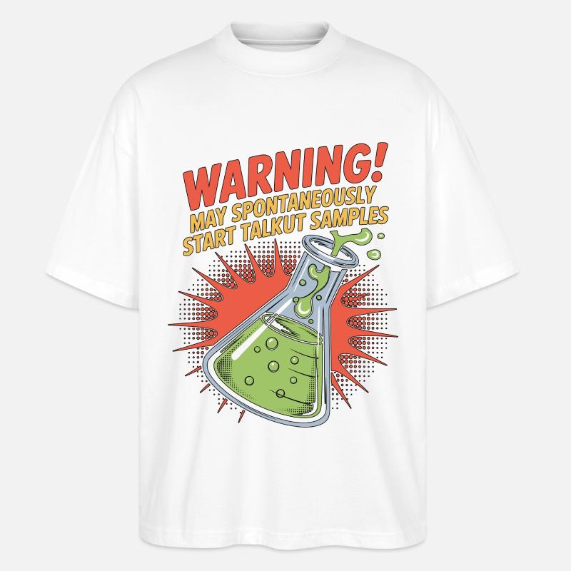 Lab Technician Warning May Spontaneously Scientist - Stanley/Stella Oversized Unisex Bio T-Shirt Blaster 2.0 - Weiß