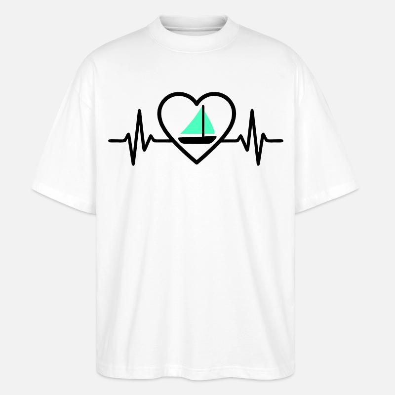 Heart Sailing – Passion Boat - Stanley/Stella Oversized Unisex Organic T-shirt Blaster 2.0 - white
