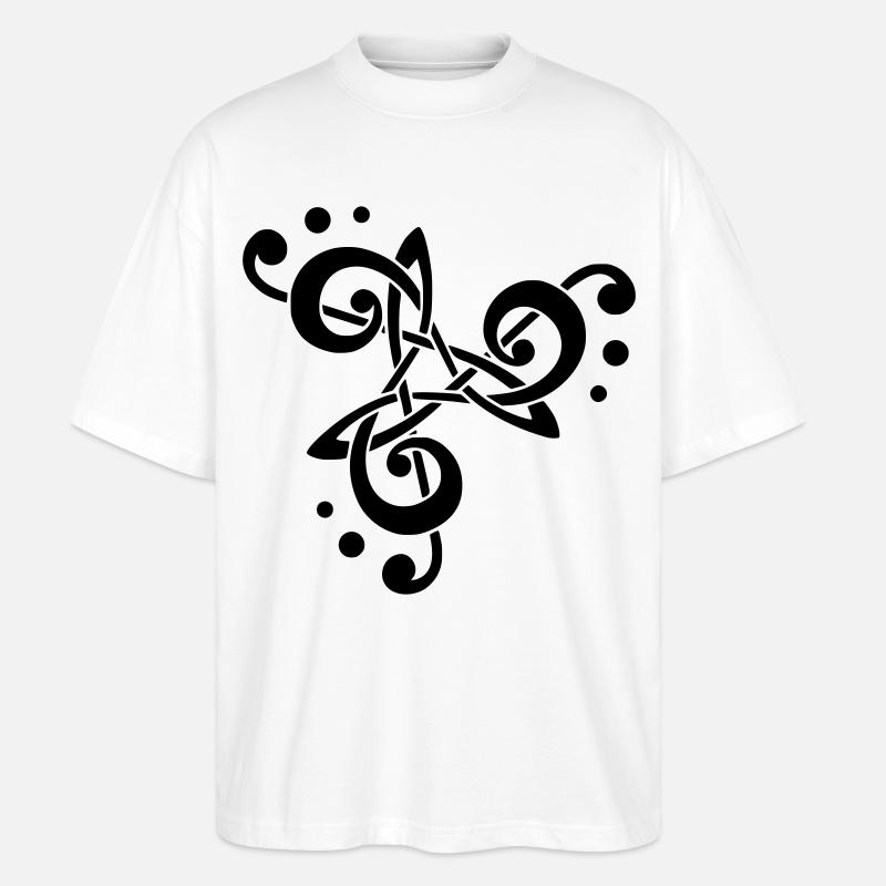 Musikalische Note in Triskelion - Stanley/Stella Oversized Unisex Bio T-Shirt Blaster 2.0 - Weiß