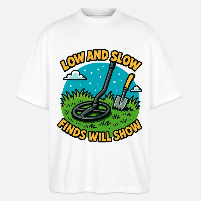 Niedrige und langsame Funde zeigen Metallerkennung - Stanley/Stella Oversized Unisex Bio T-Shirt Blaster 2.0 - Weiß