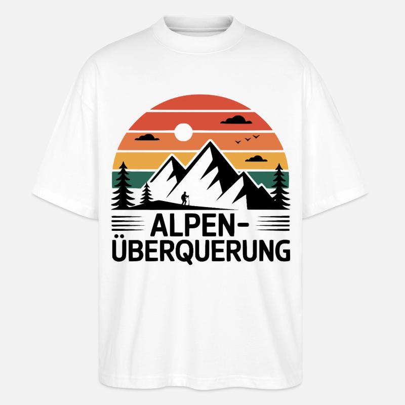 Alpenüberquerung Alpenüberquerer - Stanley/Stella Oversized Unisex Bio T-Shirt Blaster 2.0 - Weiß