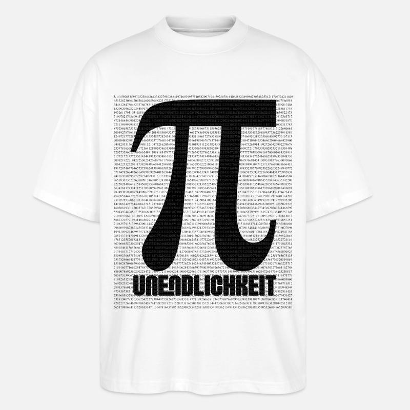 Pi Zeichen aus Zahlenmuster - Stanley/Stella Oversized Unisex Bio T-Shirt Blaster 2.0 - Weiß