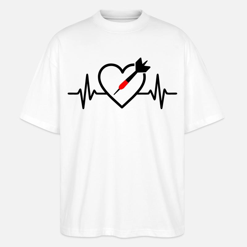 Herz Darts – Leidenschaft Präzision - Stanley/Stella Oversized Unisex Bio T-Shirt Blaster 2.0 - Weiß